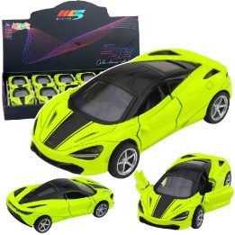 Vaikiškas metalo sportinis automobilis 1:32, žalias su šviesomis ir garsais
