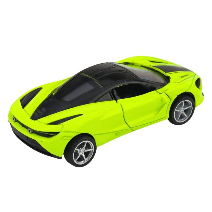 Vaikiškas metalo sportinis automobilis 1:32, žalias su šviesomis ir garsais
