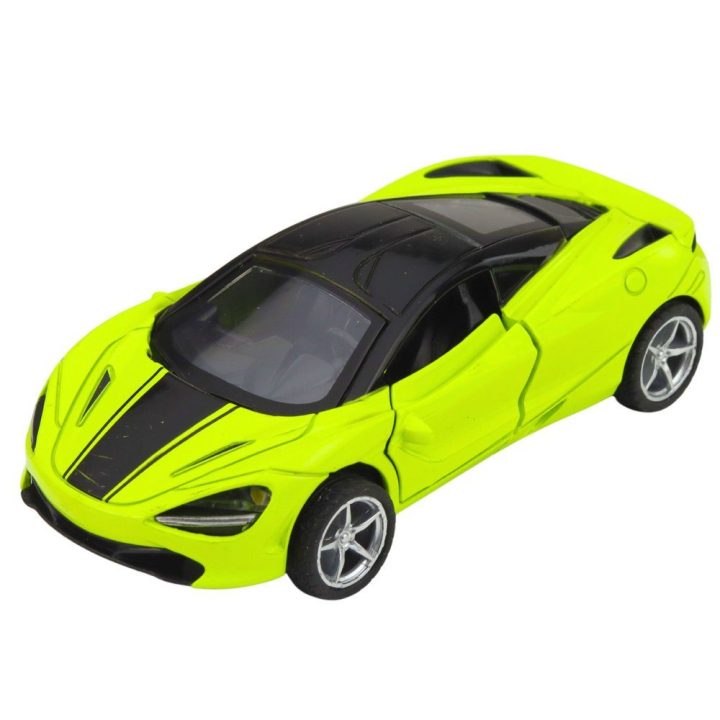 Vaikiškas metalo sportinis automobilis 1:32, žalias su šviesomis ir garsais