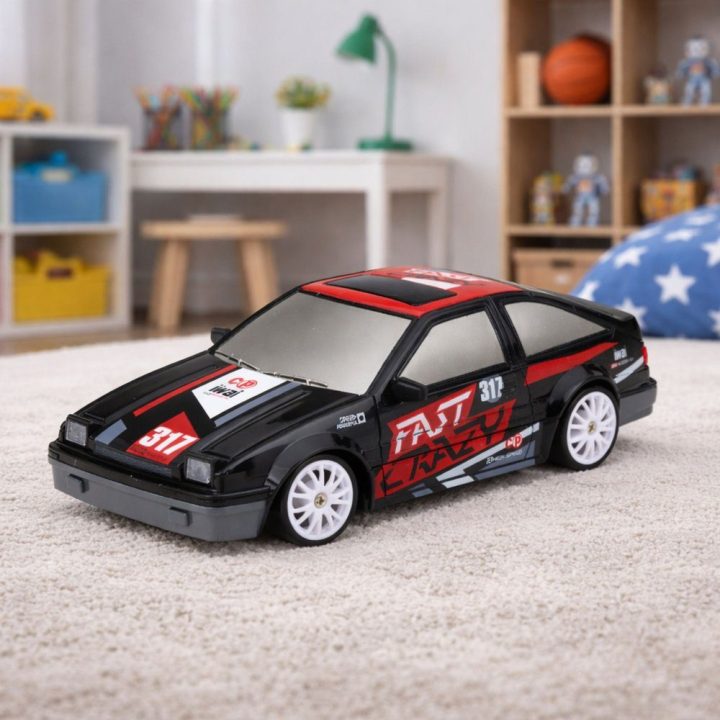 Vaikiškas nuotolinio valdymo drifto automobilis 1:24 juodas