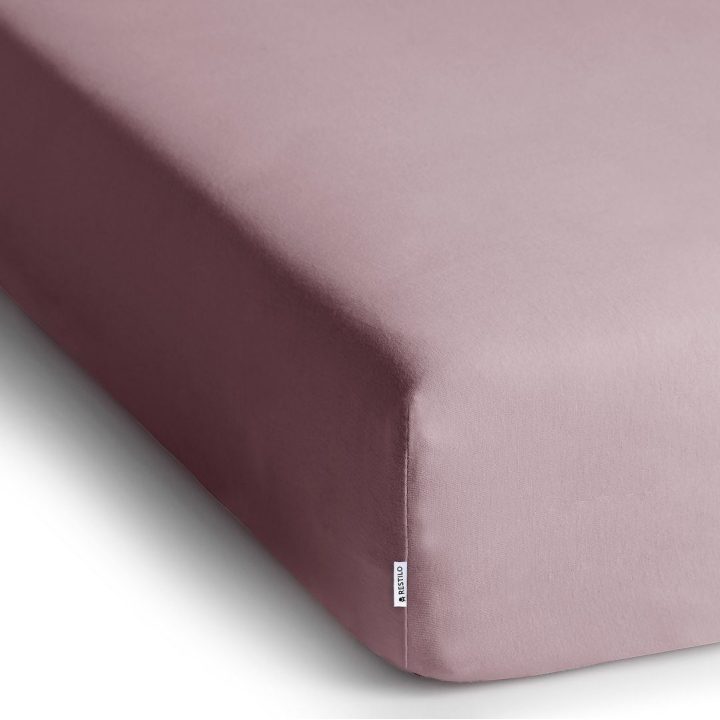 Paklodė su guma 180–200×200+30 cm gintarinė/alyvinė