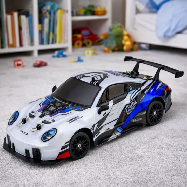 Radijo valdomas automobilis 4WD 1:24 mėlynas