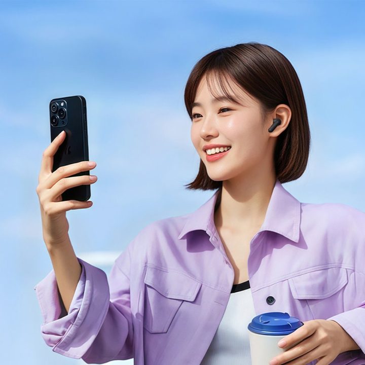 Ausinės su ANC ir Bluetooth 5.4, juodos QCY
