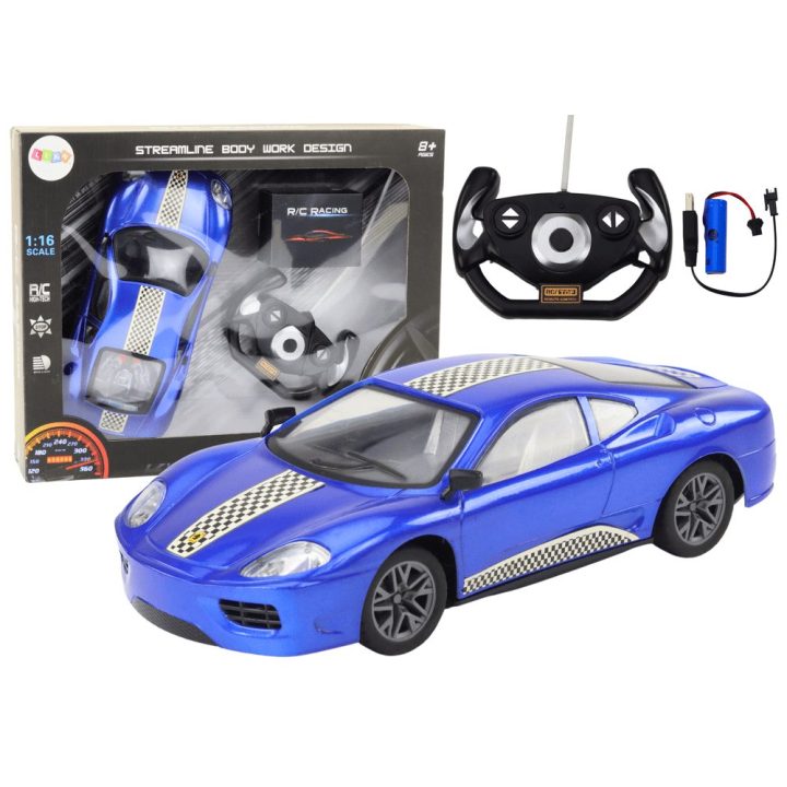 Vaikiškas nuotolinio valdymo automobilis 1:16 mėlynas