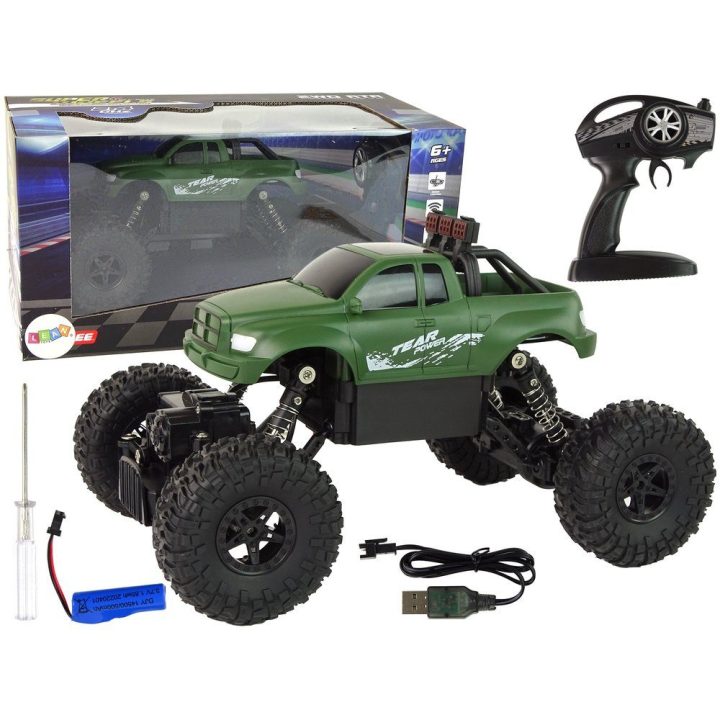 Vaikiškas nuotolinio valdymo automobilis 1:18 žalias