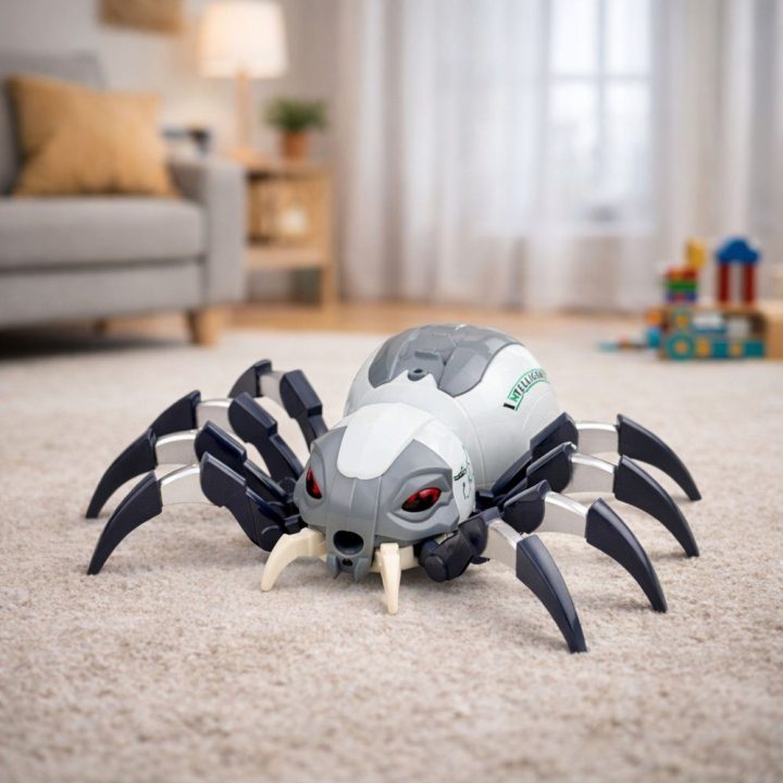 Vaikiškas nuotoliniu būdu valdomas robotas su rūko efektu