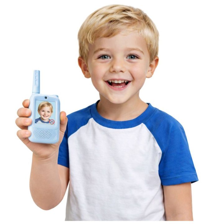Vaikiškos racijos su kamera, mėlynos, USB‑C