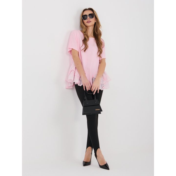 moteriška palaidinė šviesiai rožinė oversize