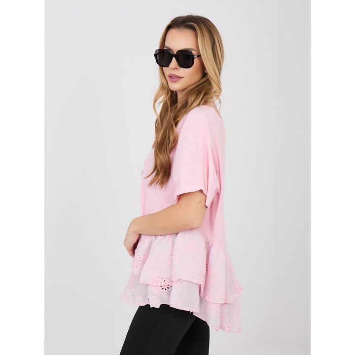 moteriška palaidinė šviesiai rožinė oversize