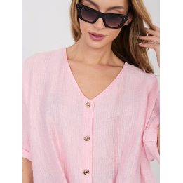 Moteriška palaidinė oversize šviesiai rožinė