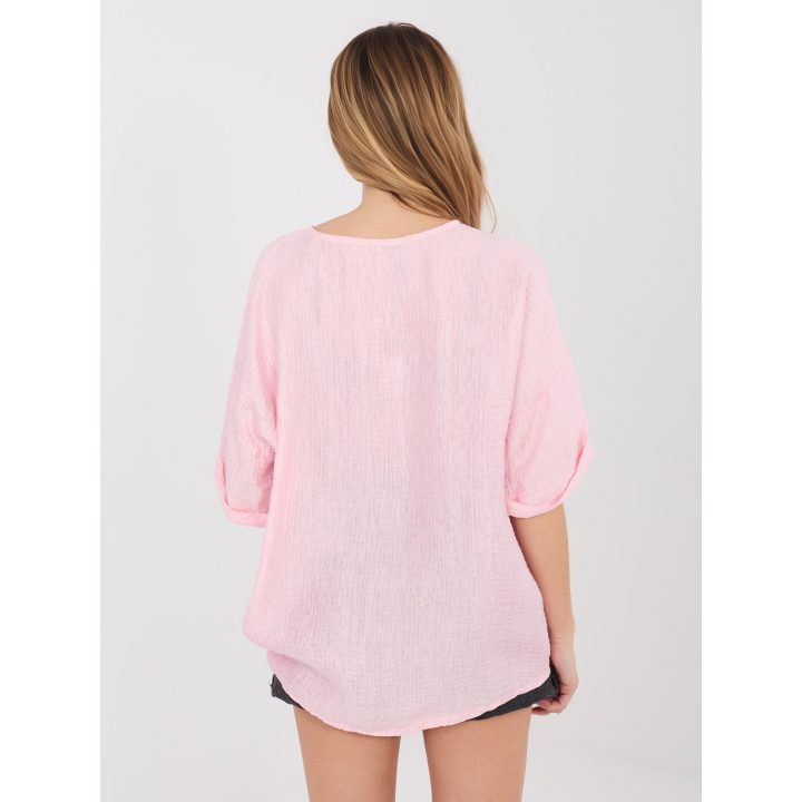 Moteriška palaidinė oversize šviesiai rožinė