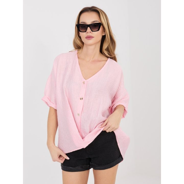 Moteriška palaidinė oversize šviesiai rožinė