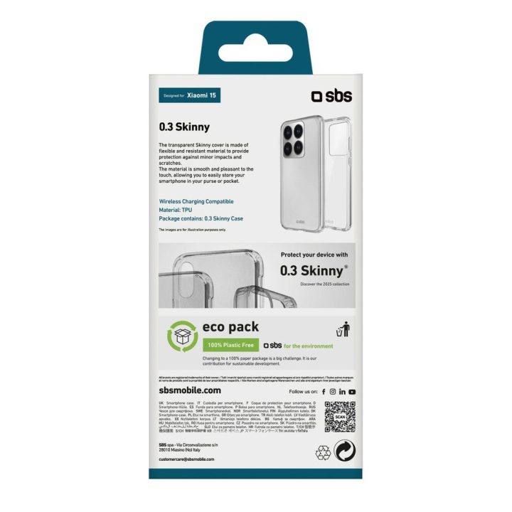 Dėklas Xiaomi 15 skaidrus iš TPU SBS