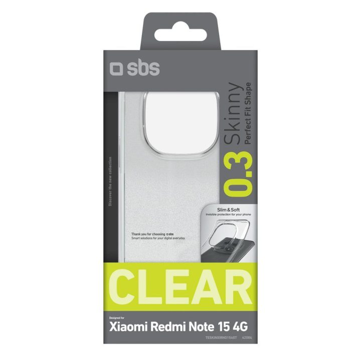 Dėklas Xiaomi Redmi Note 15 4G plonas skaidrus TPU SBS