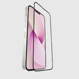 Grūdintas stiklas iPhone 13/13 Pro/14/16e/17e, juodi silikoniniai kraštai SBS