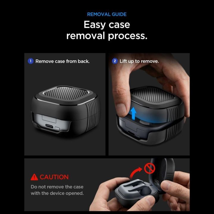 Dėklas Galaxy Buds 4/4 Pro, TPU, matinė juoda Spigen