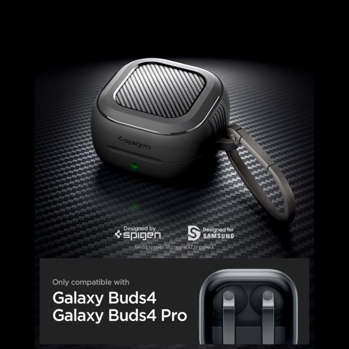 Dėklas Galaxy Buds 4/4 Pro, TPU, matinė juoda Spigen