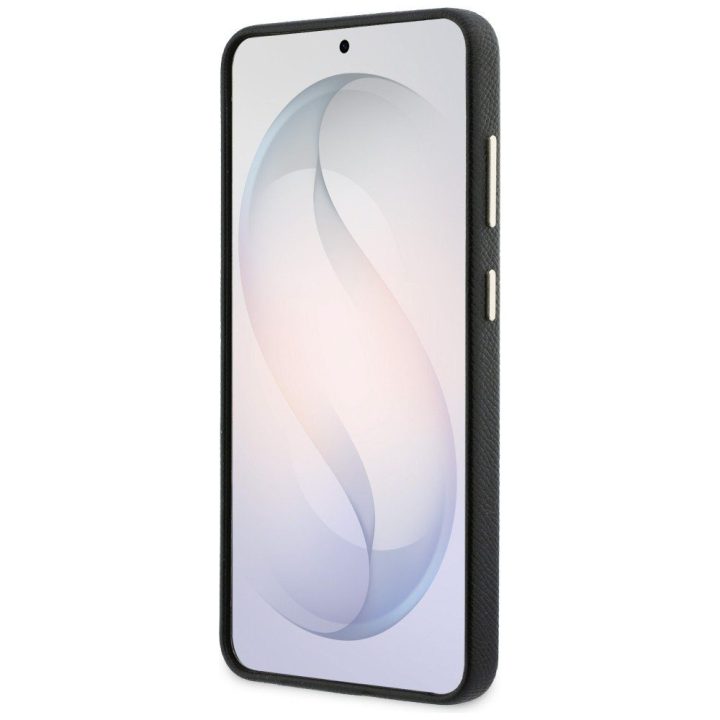 Telefono dėklas iš dirbtinės odos Samsung Galaxy S26 Plus juodas Guess