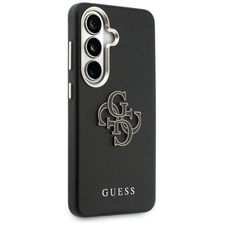 Telefono dėklas iš dirbtinės odos Samsung Galaxy S26 Plus juodas Guess