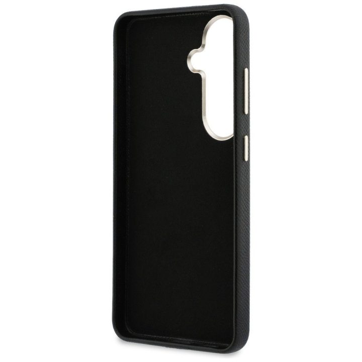 Telefono dėklas iš dirbtinės odos Samsung Galaxy S26 Plus juodas Guess