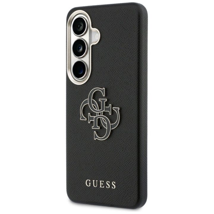 Telefono dėklas iš dirbtinės odos Samsung Galaxy S26 Plus juodas Guess