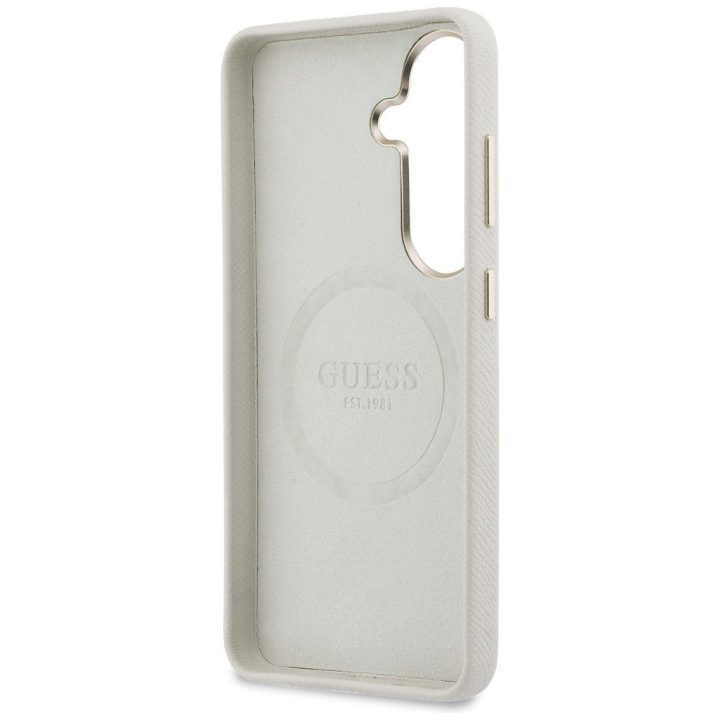 Telefono dėklas MagSafe suderinamas smėlio spalvos Guess