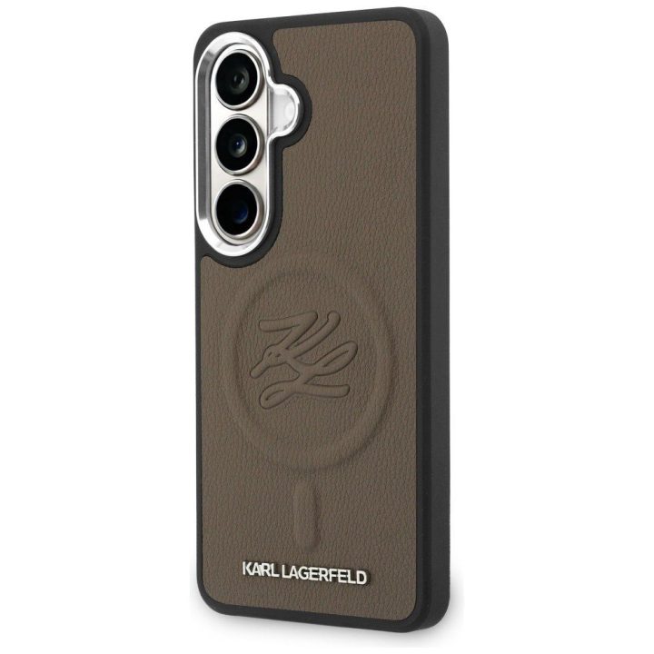 Dėklas MagSafe suderinamas Samsung Galaxy S26, rudas Karl Lagerfeld