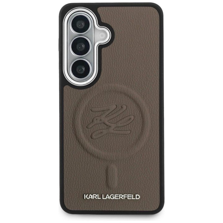 Dėklas MagSafe suderinamas Samsung Galaxy S26, rudas Karl Lagerfeld