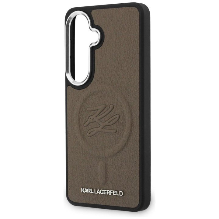 Dėklas MagSafe suderinamas Samsung Galaxy S26, rudas Karl Lagerfeld