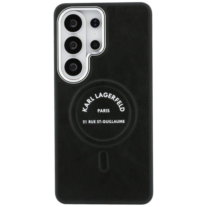 Dėklas Samsung Galaxy S26 Ultra iš dirbtinės odos juodas Karl Lagerfeld