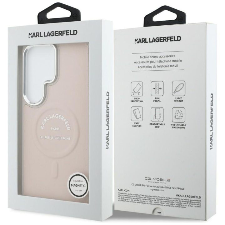 Dėklas Samsung Galaxy S26 Ultra MagSafe rožinis Karl Lagerfeld