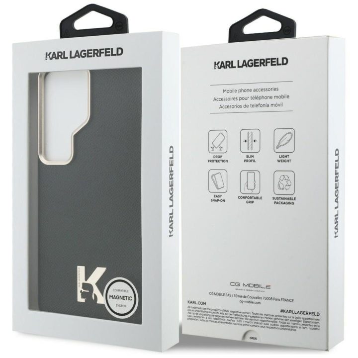 Dėklas MagSafe suderinamas Samsung Galaxy S26 Ultra, juodas Karl Lagerfeld