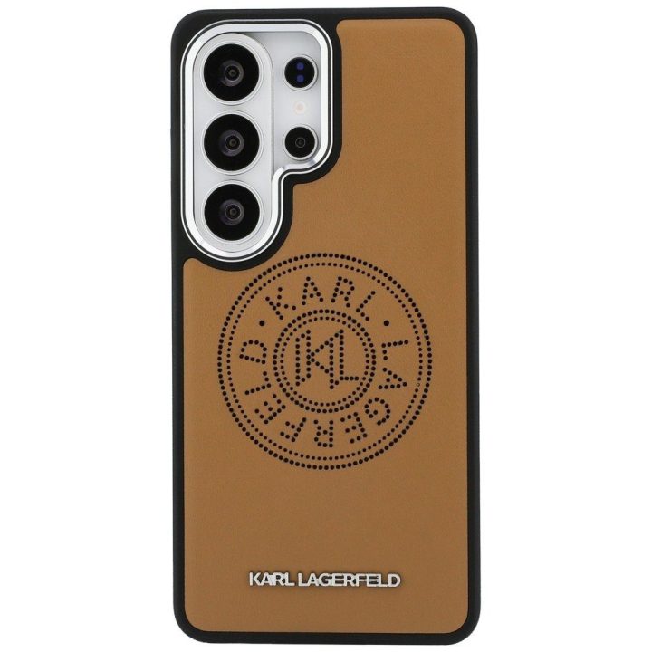 Dėklas Samsung Galaxy S26 Ultra iš dirbtinės odos, rudas Karl Lagerfeld