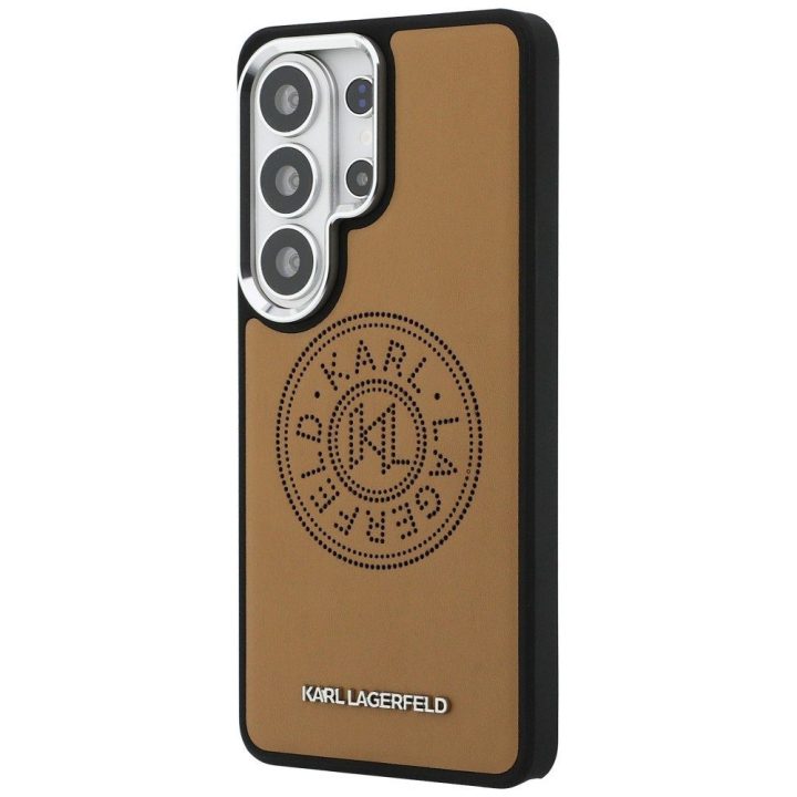 Dėklas Samsung Galaxy S26 Ultra iš dirbtinės odos, rudas Karl Lagerfeld
