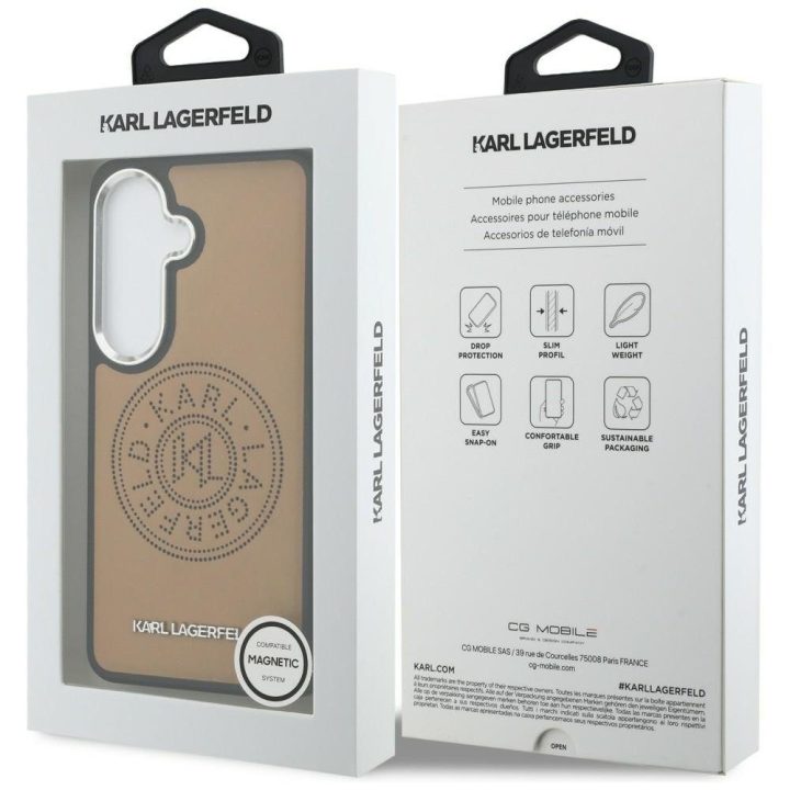 Telefono dėklas Samsung Galaxy S26+ MagSafe rudas Karl Lagerfeld