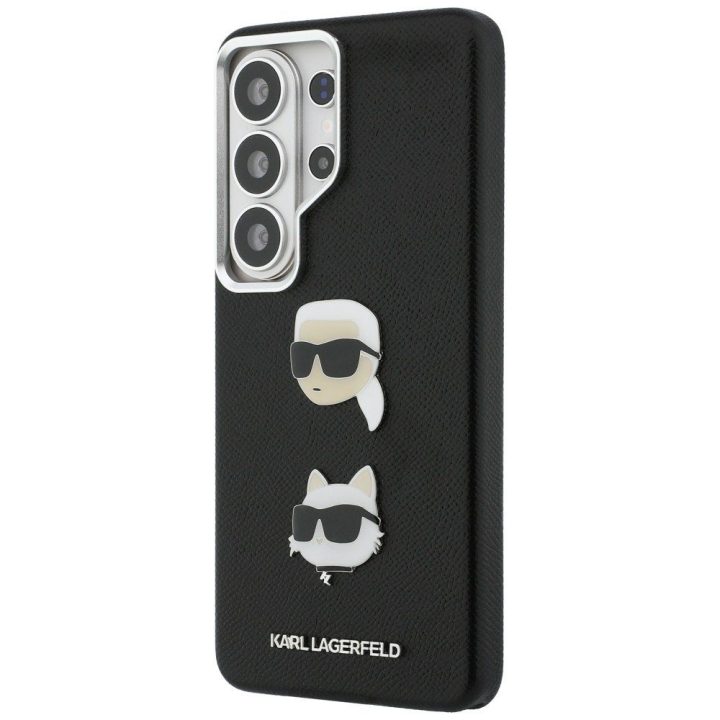 Dėklas Samsung Galaxy S26 Ultra juodas iš dirbtinės odos Karl Lagerfeld