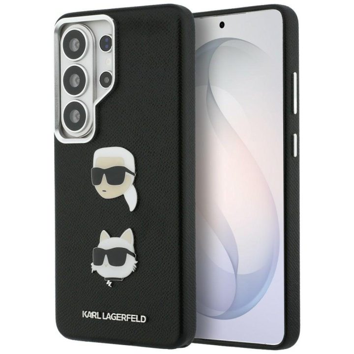 Dėklas Samsung Galaxy S26 Ultra juodas iš dirbtinės odos Karl Lagerfeld