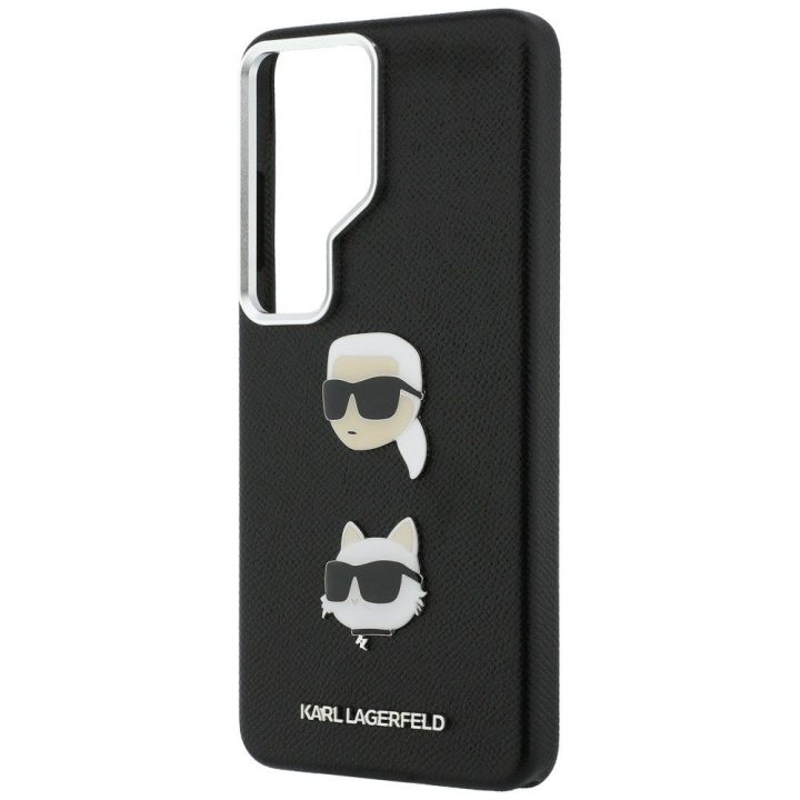 Dėklas Samsung Galaxy S26 Ultra juodas iš dirbtinės odos Karl Lagerfeld