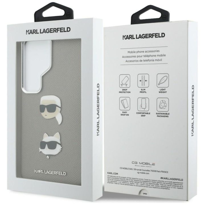 Dėklas Galaxy S26 Ultra sidabrinis Saffiano Karl Lagerfeld