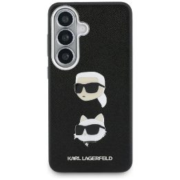 Dėklas Samsung Galaxy S26+ juodas Saffiano Double Heads Metal Karl Lagerfeld