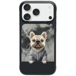 Telefono dėklas iPhone 17 Pro su MagSafe ir siuviniu juodas Nimmy