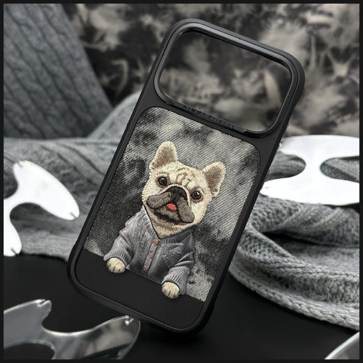 Telefono dėklas iPhone 17 Pro su MagSafe ir siuviniu juodas Nimmy