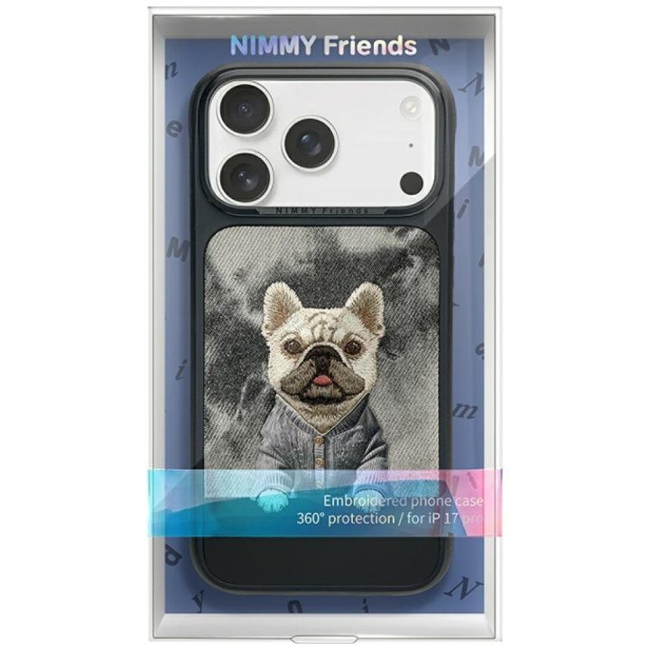 Telefono dėklas iPhone 17 Pro su MagSafe ir siuviniu juodas Nimmy