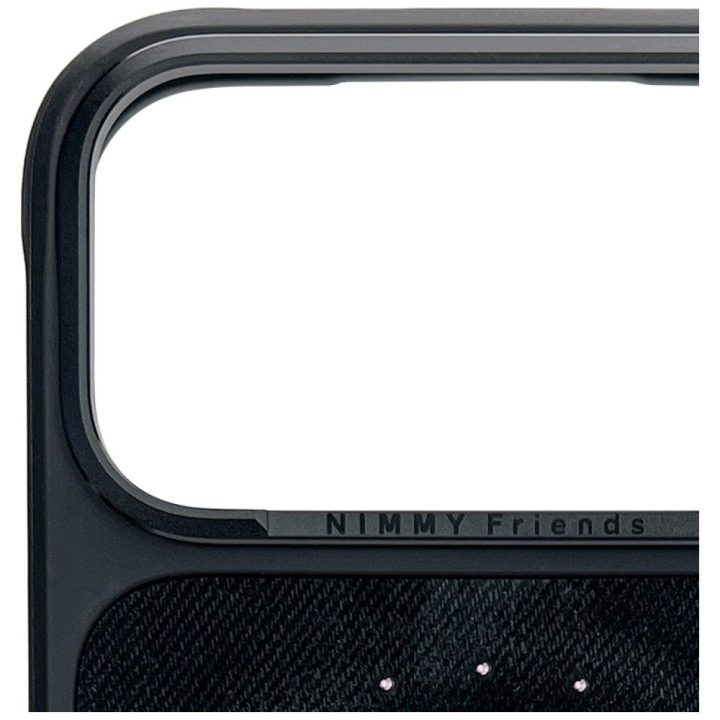 Dėklas MagSafe iPhone 17 Pro su siuvintu 3D kačiuku juodas Nimmy