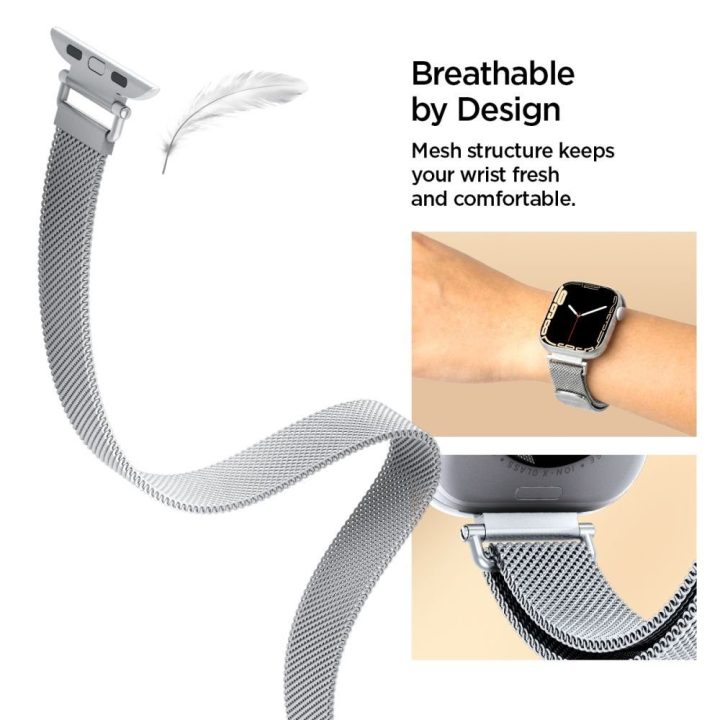 Dirželis Apple Watch 40/41/42 mm iš nerūdijančio plieno Spigen