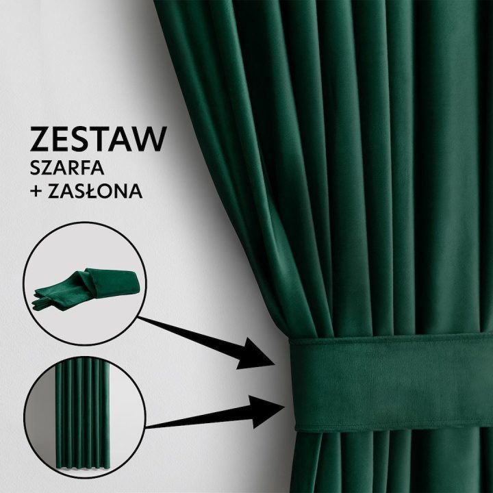 Užuolaida aksominė tamsiai žalia 140×270 cm CURT