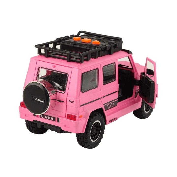 Vaikiškas automobilis 25×14×11 cm rožinis su garso ir šviesos efektais