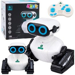 Vaikiškas robotas su vikšrais ir LED akimis