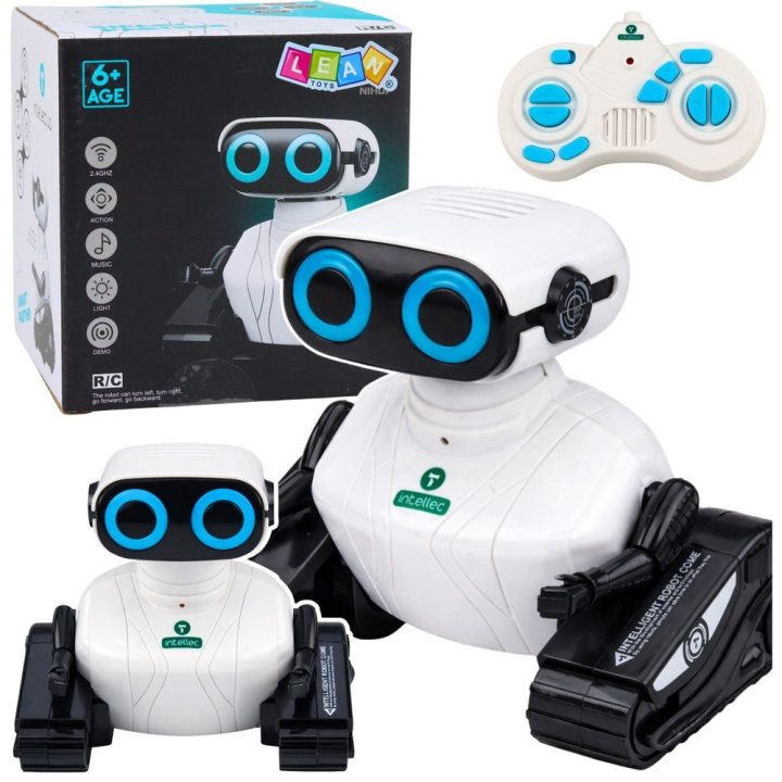 Vaikiškas robotas su vikšrais ir LED akimis