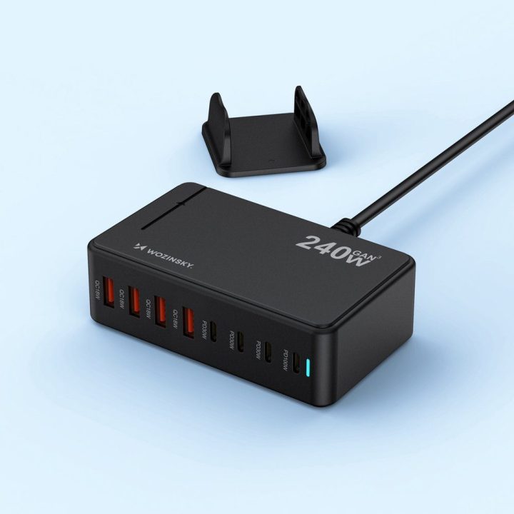 Įkrovimo stotis 240W GaN, USB-C PD 100W Wozinsky